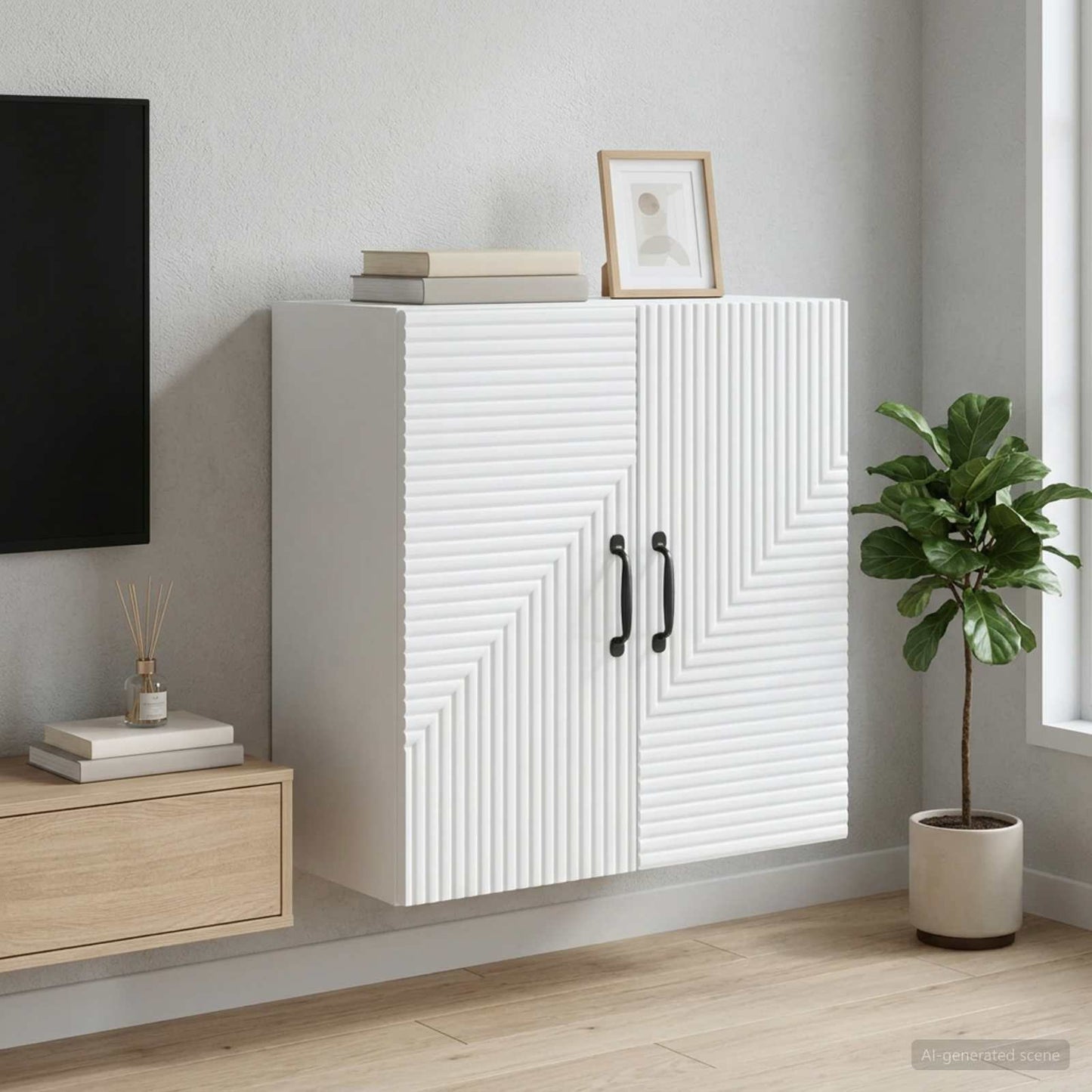vidaXL Wall-Mounted Cabinet White 59 x 31 x 60 cm Engineered Wood