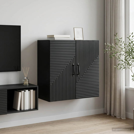 vidaXL Wall-Mounted Cabinet Black 59 x 31 x 60 cm Engineered Wood