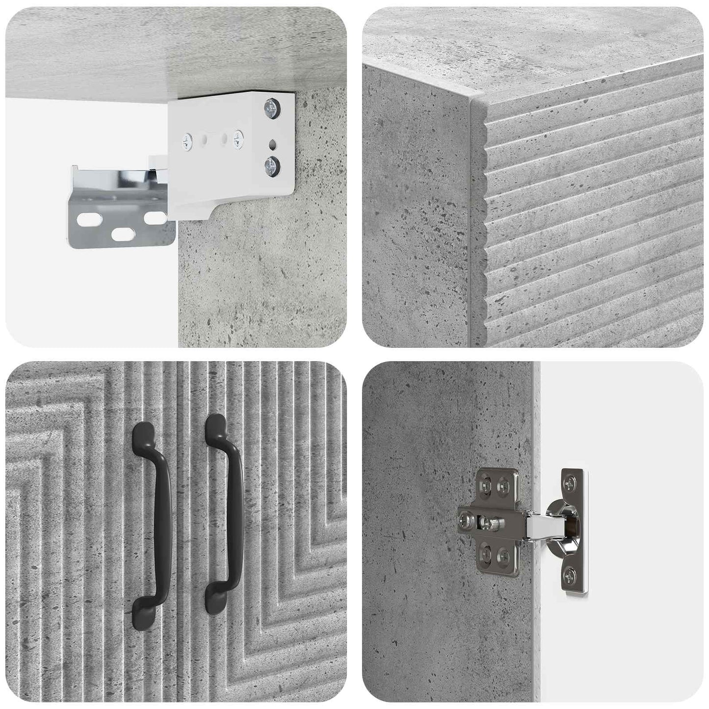 vidaXL Wall-Mounted Cabinet Concrete Grey 59 x 31 x 60 cm