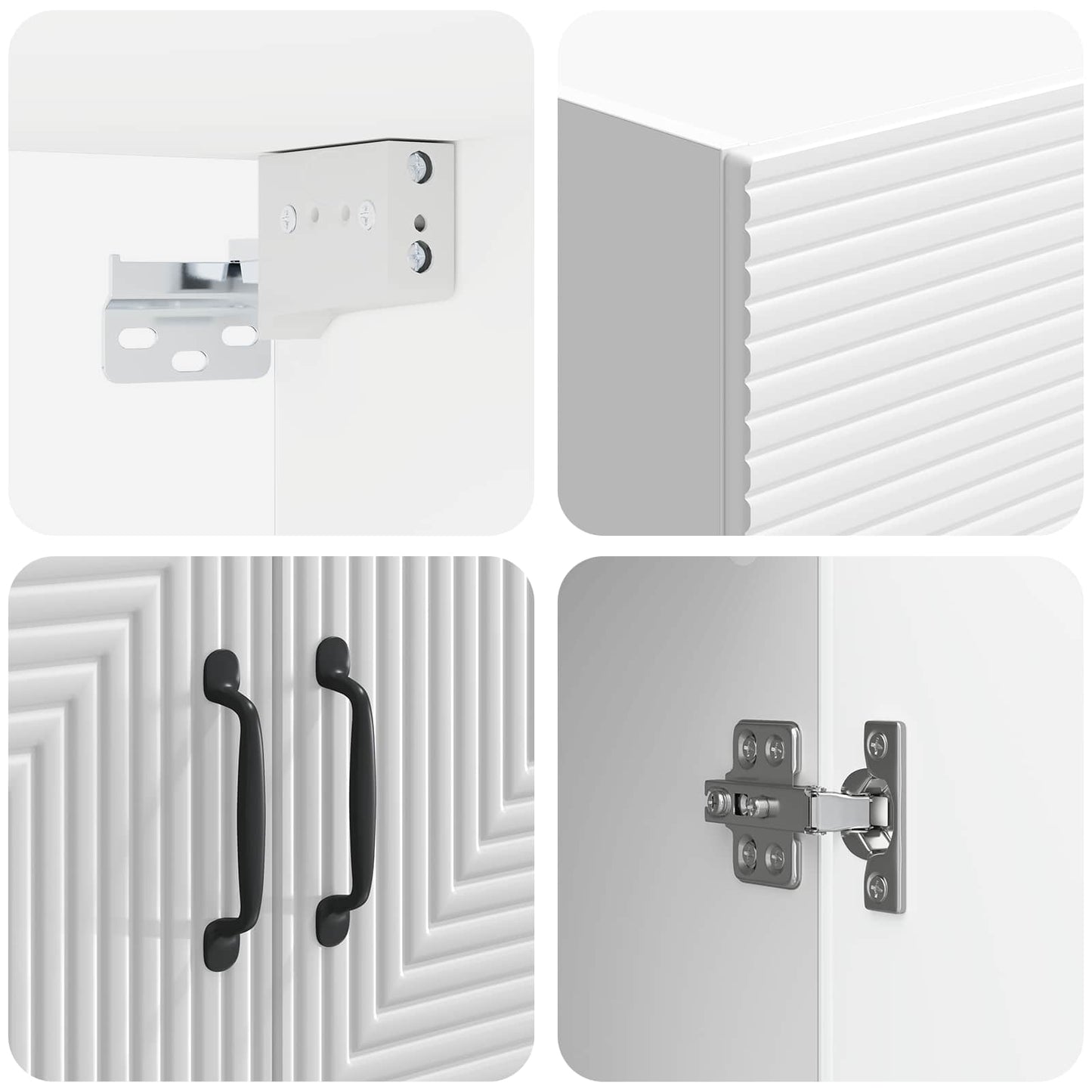 vidaXL Wall-Mounted Cabinet High Gloss White 59 x 31 x 60 cm