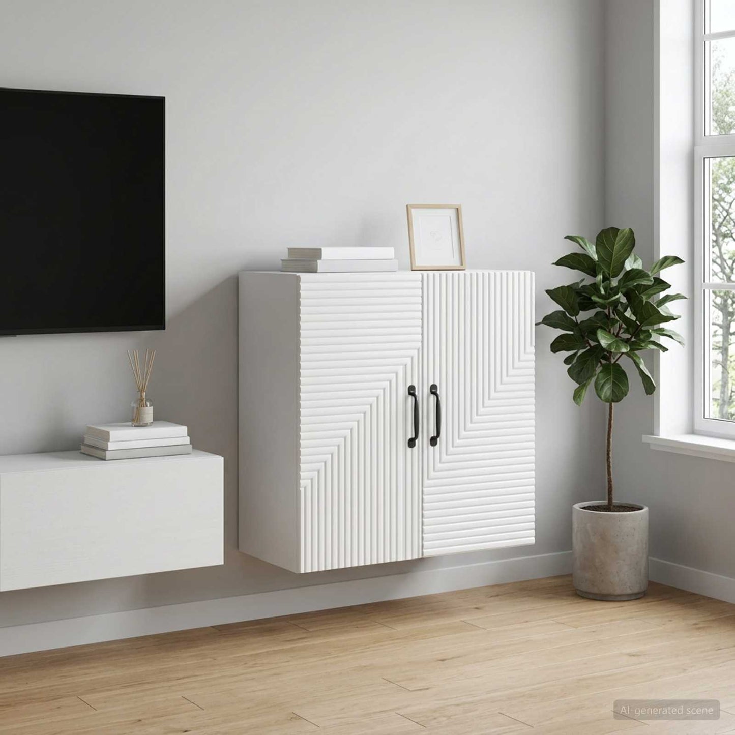 vidaXL Wall-Mounted Cabinet High Gloss White 59 x 31 x 60 cm