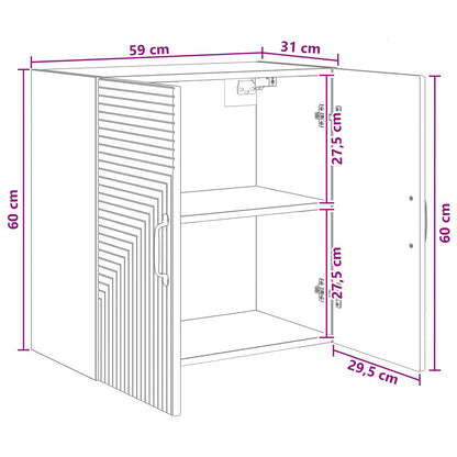 vidaXL Wall-Mounted Cabinet High Gloss White 59 x 31 x 60 cm