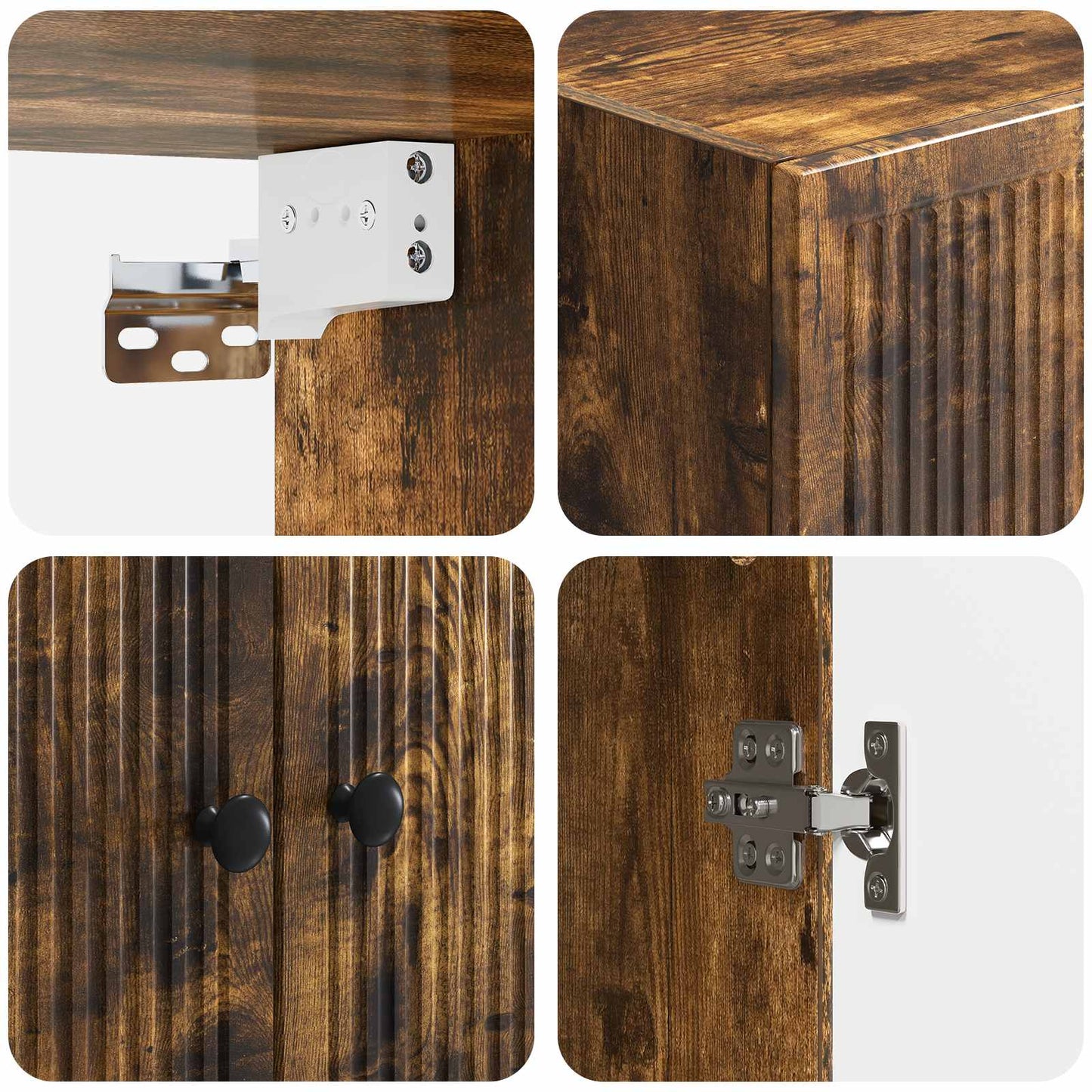 vidaXL Wall-Mounted Cabinet Smoked Oak 59 x 31 x 60 cm Engineered Wood
