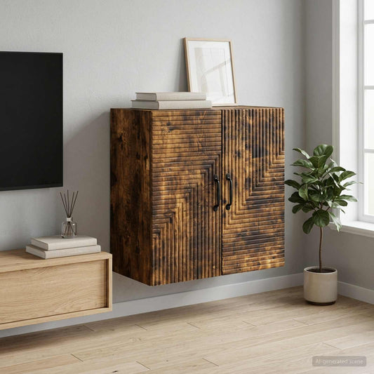 vidaXL Wall-Mounted Cabinet Smoked Oak 59 x 31 x 60 cm Engineered Wood