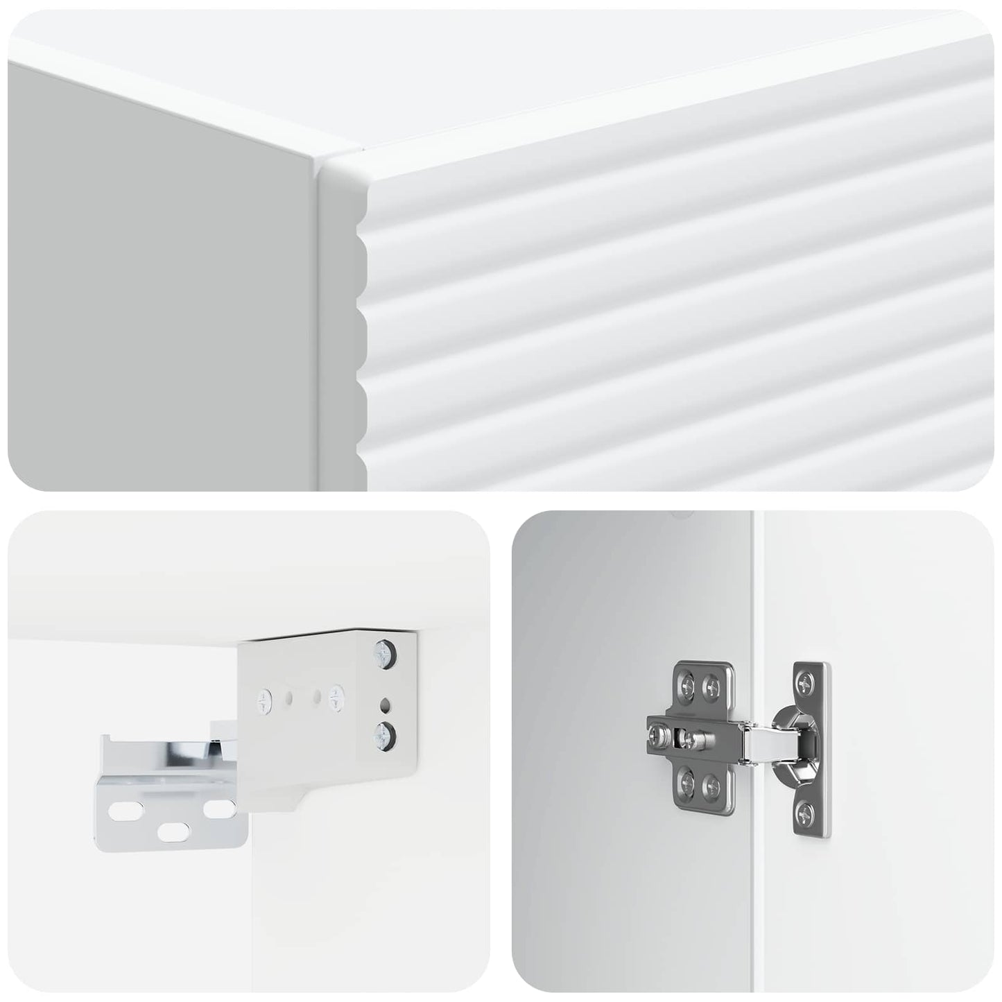 vidaXL Wall-Mounted Cabinet White 33 x 34.5 x 90 cm Engineered Wood