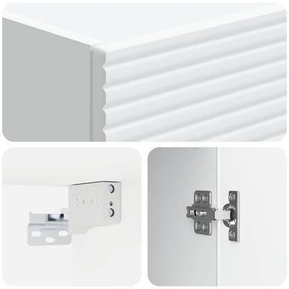 vidaXL Wall-Mounted Cabinet White 33 x 34.5 x 90 cm Engineered Wood