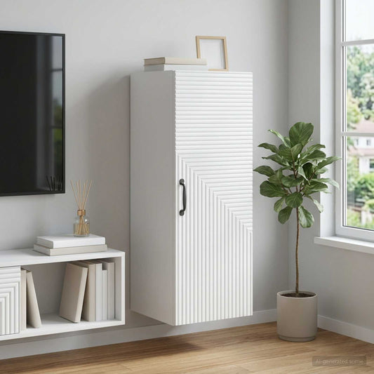 vidaXL Wall-Mounted Cabinet White 33 x 34.5 x 90 cm Engineered Wood