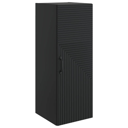 vidaXL Wall-Mounted Cabinet Black 33 x 34.5 x 90 cm Engineered Wood
