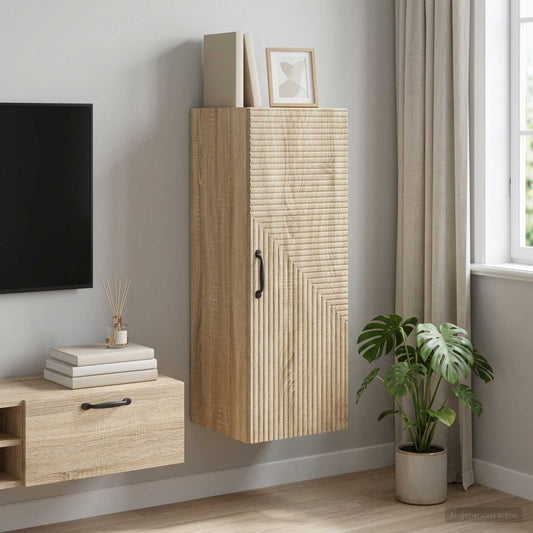 vidaXL Wall-Mounted Cabinet Sonoma Oak 33 x 34.5 x 90 cm