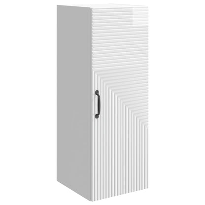 vidaXL Wall-Mounted Cabinet High Gloss White 33 x 34.5 x 90 cm