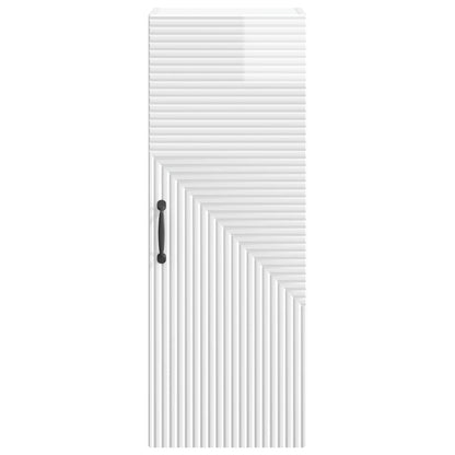 vidaXL Wall-Mounted Cabinet High Gloss White 33 x 34.5 x 90 cm