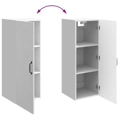 vidaXL Wall-Mounted Cabinet High Gloss White 33 x 34.5 x 90 cm