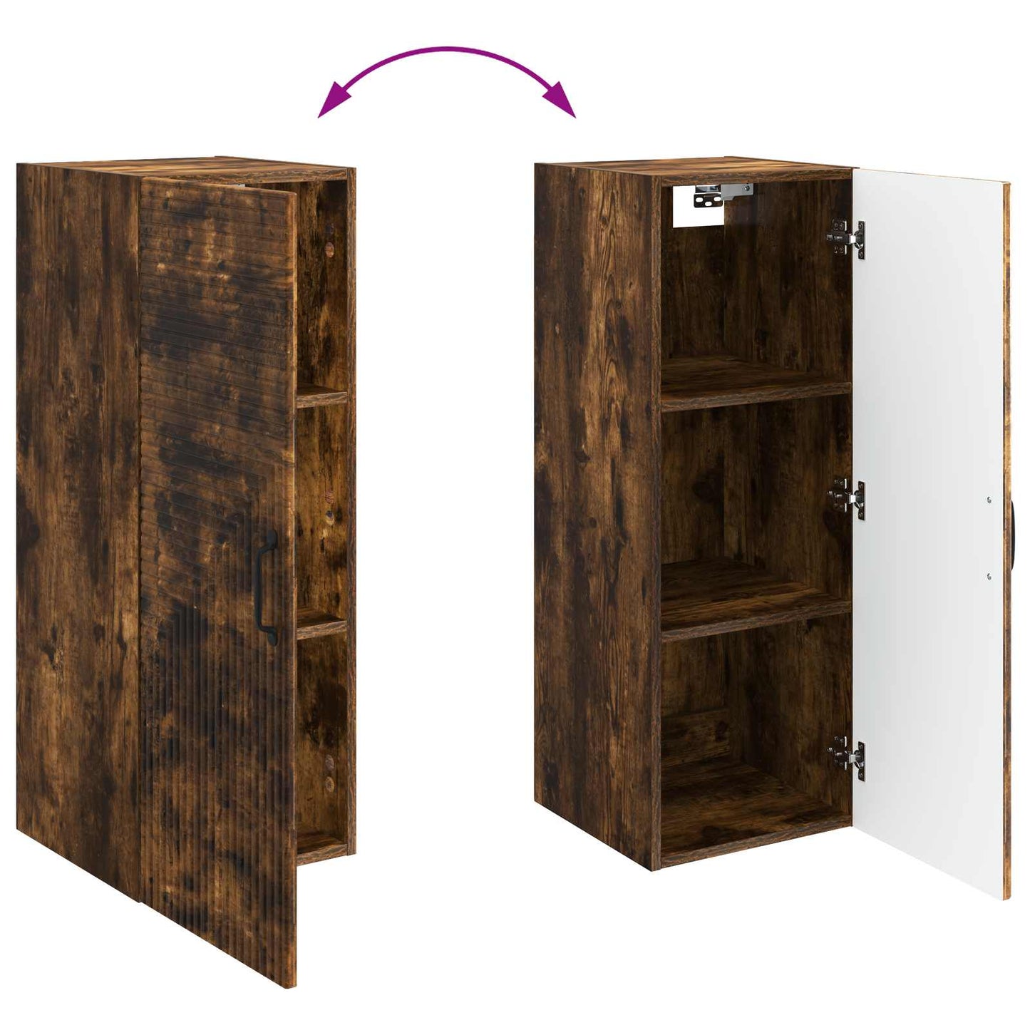 vidaXL Wall-Mounted Cabinet Smoked Oak 33 x 34.5 x 90 cm