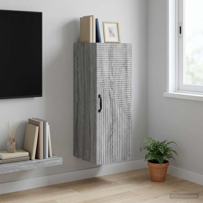 vidaXL Wall-Mounted Cabinet Grey Sonoma 33 x 34.5 x 90 cm