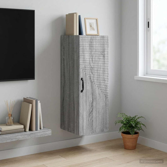 vidaXL Wall-Mounted Cabinet Grey Sonoma 33 x 34.5 x 90 cm