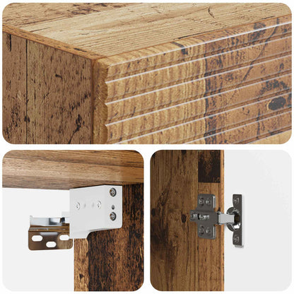 vidaXL Wall-Mounted Cabinet Old Wood 33 x 34.5 x 90 cm Engineered Wood