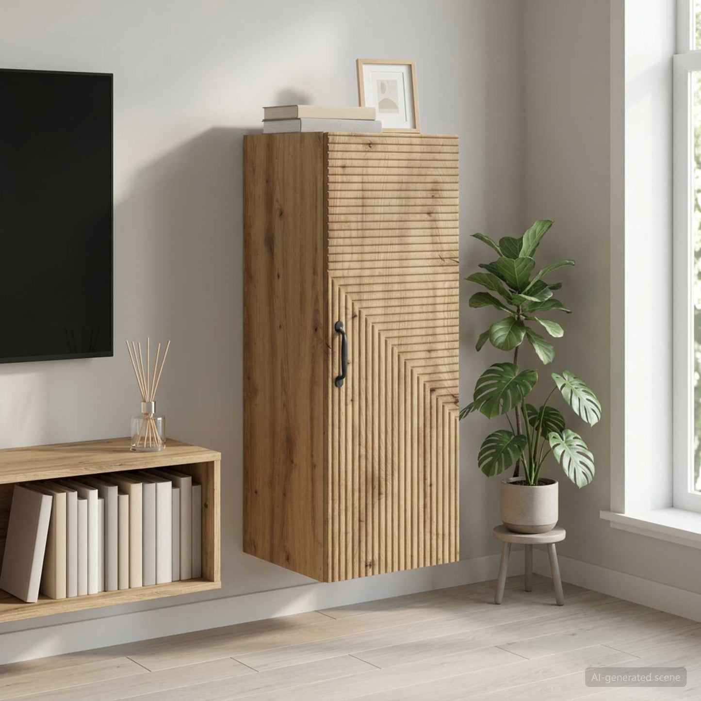 vidaXL Wall-Mounted Cabinet Artisan Oak 33 x 34.5 x 90 cm