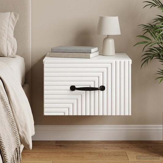 vidaXL Wall-Mounted Bedside Cabinet White 34.5 x 33 x 20 cm