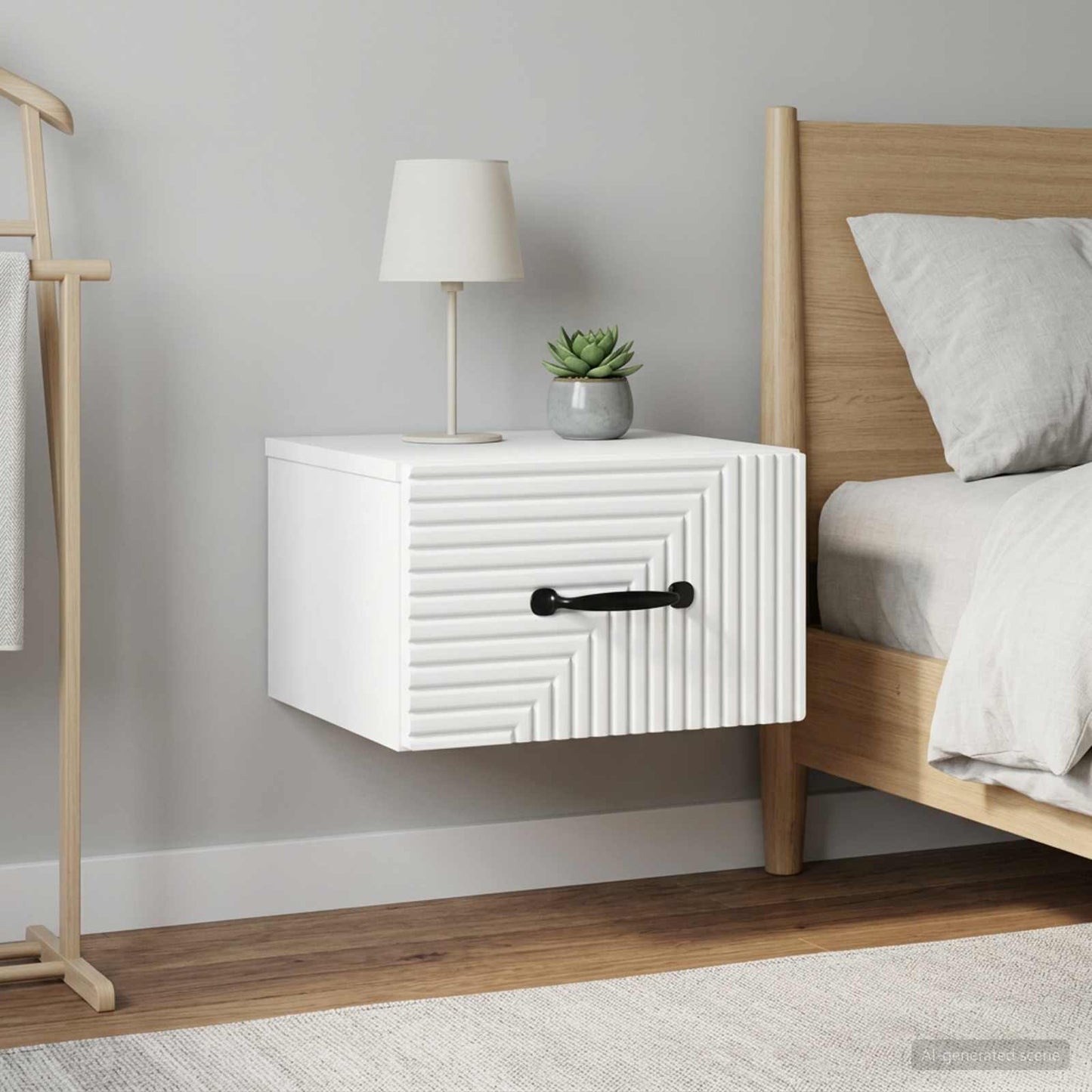vidaXL Wall-Mounted Bedside Cabinet 2 pcs White 34.5 x 33 x 20 cm