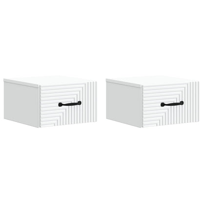vidaXL Wall-Mounted Bedside Cabinet 2 pcs White 34.5 x 33 x 20 cm