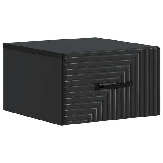 vidaXL Wall-Mounted Bedside Cabinet Black 34.5 x 33 x 20 cm