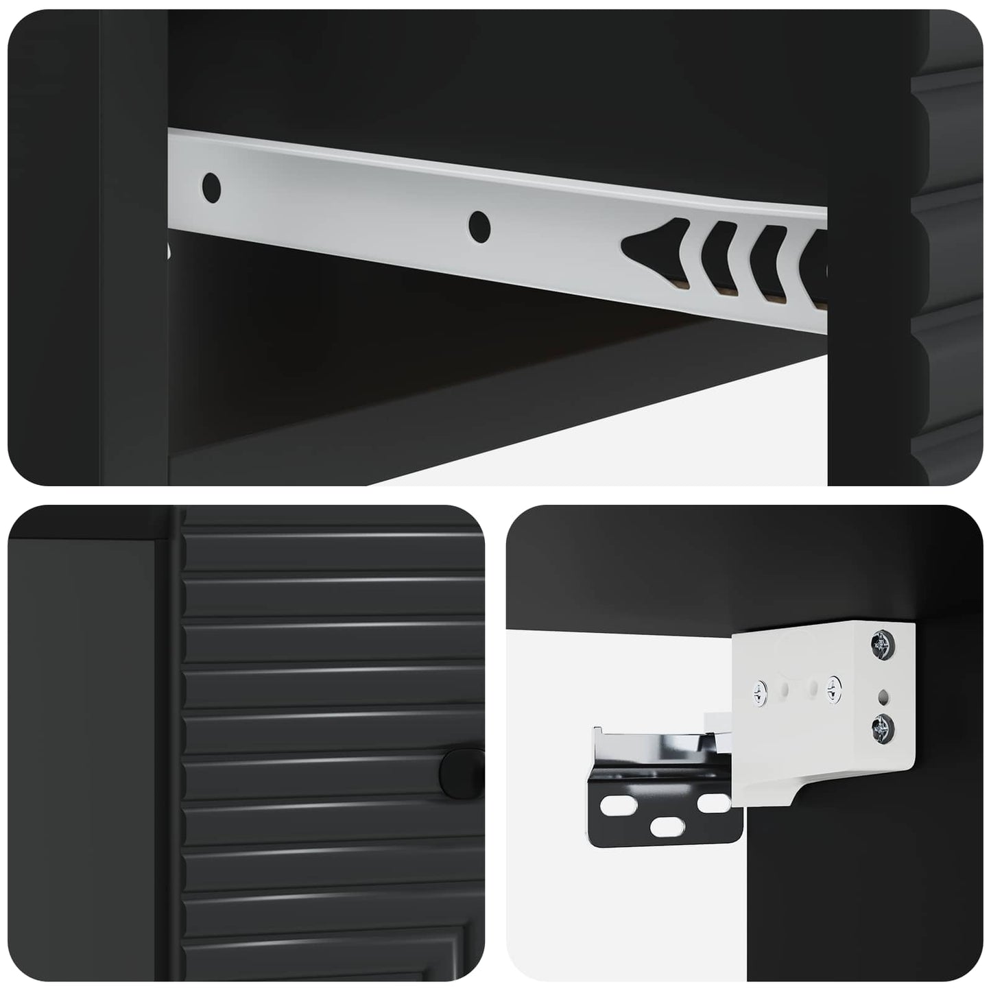 vidaXL Wall-Mounted Bedside Cabinet 2 pcs Black 34.5 x 33 x 20 cm