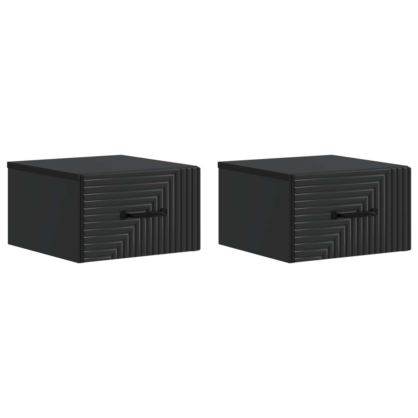 vidaXL Wall-Mounted Bedside Cabinet 2 pcs Black 34.5 x 33 x 20 cm