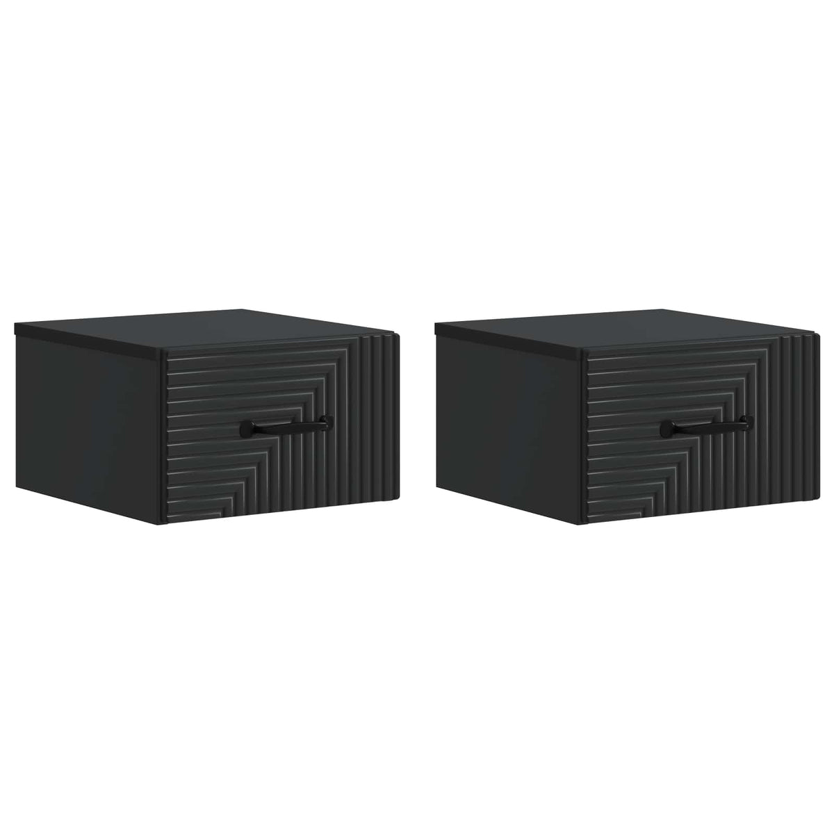 vidaXL Wall-Mounted Bedside Cabinet 2 pcs Black 34.5 x 33 x 20 cm