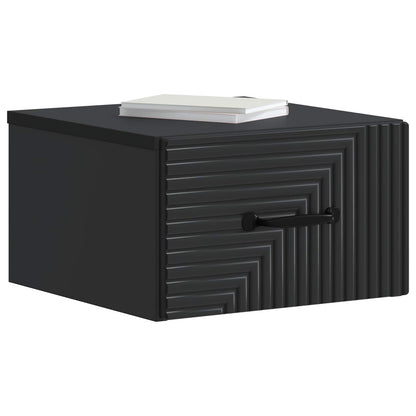 vidaXL Wall-Mounted Bedside Cabinet 2 pcs Black 34.5 x 33 x 20 cm