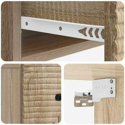 vidaXL Wall-Mounted Bedside Cabinet Sonoma Oak 34.5 x 33 x 20 cm