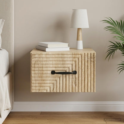 vidaXL Wall-Mounted Bedside Cabinet Sonoma Oak 34.5 x 33 x 20 cm