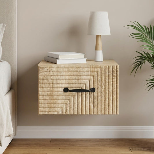 vidaXL Wall-Mounted Bedside Cabinet Sonoma Oak 34.5 x 33 x 20 cm
