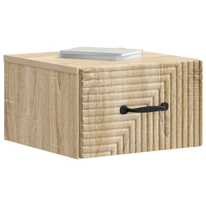 vidaXL Wall-Mounted Bedside Cabinet Sonoma Oak 34.5 x 33 x 20 cm