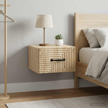 vidaXL Wall-Mounted Bedside Cabinet 2 pcs Sonoma Oak 34.5 x 33 x 20 cm