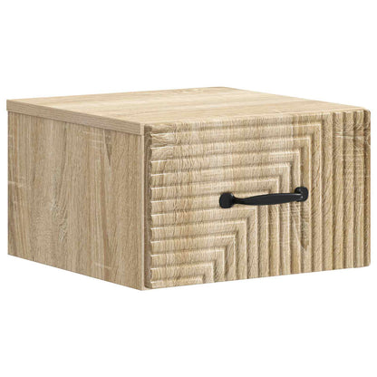 vidaXL Wall-Mounted Bedside Cabinet 2 pcs Sonoma Oak 34.5 x 33 x 20 cm