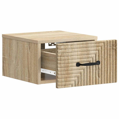 vidaXL Wall-Mounted Bedside Cabinet 2 pcs Sonoma Oak 34.5 x 33 x 20 cm
