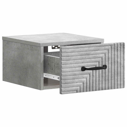 vidaXL Wall-Mounted Bedside Cabinet Concrete Grey 34.5 x 33 x 20 cm