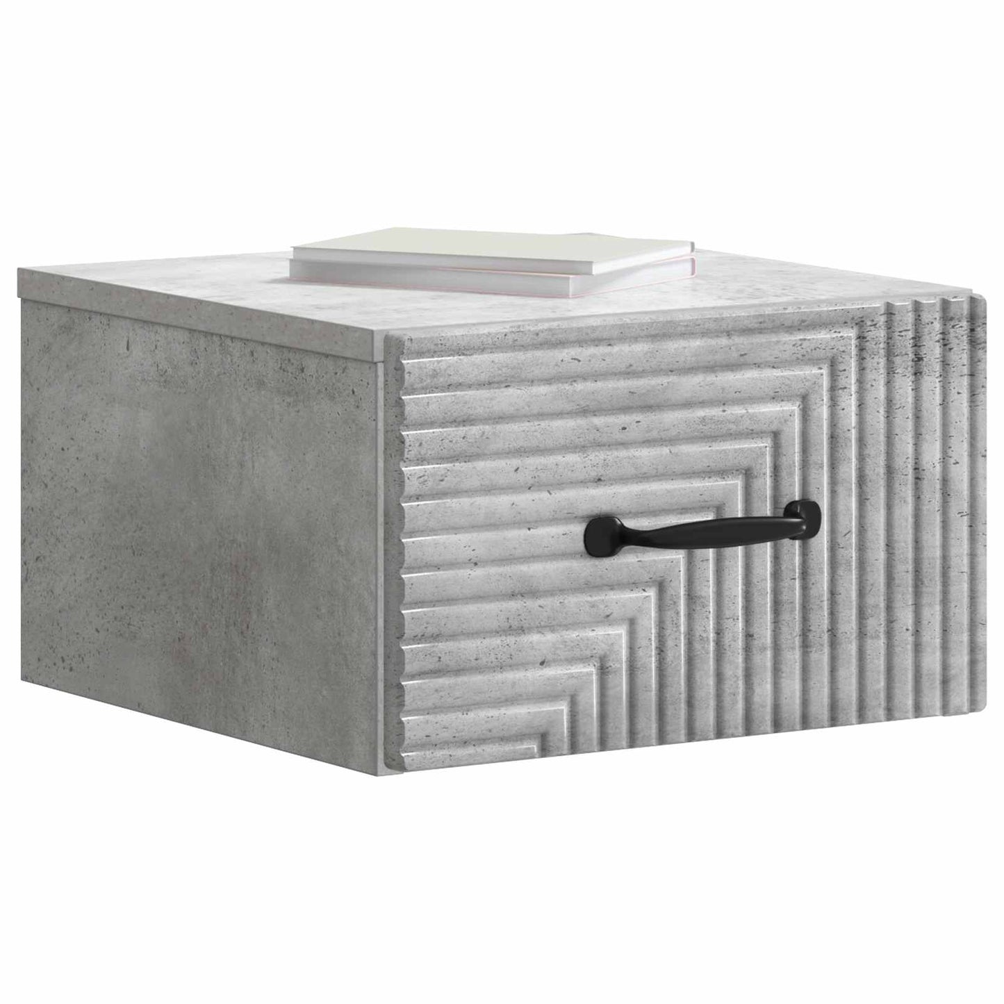 vidaXL Wall-Mounted Bedside Cabinet Concrete Grey 34.5 x 33 x 20 cm