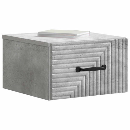 vidaXL Wall-Mounted Bedside Cabinet Concrete Grey 34.5 x 33 x 20 cm