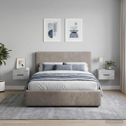 vidaXL Wall-Mounted Bedside Cabinet with Drawer 2 pcs Concrete Grey