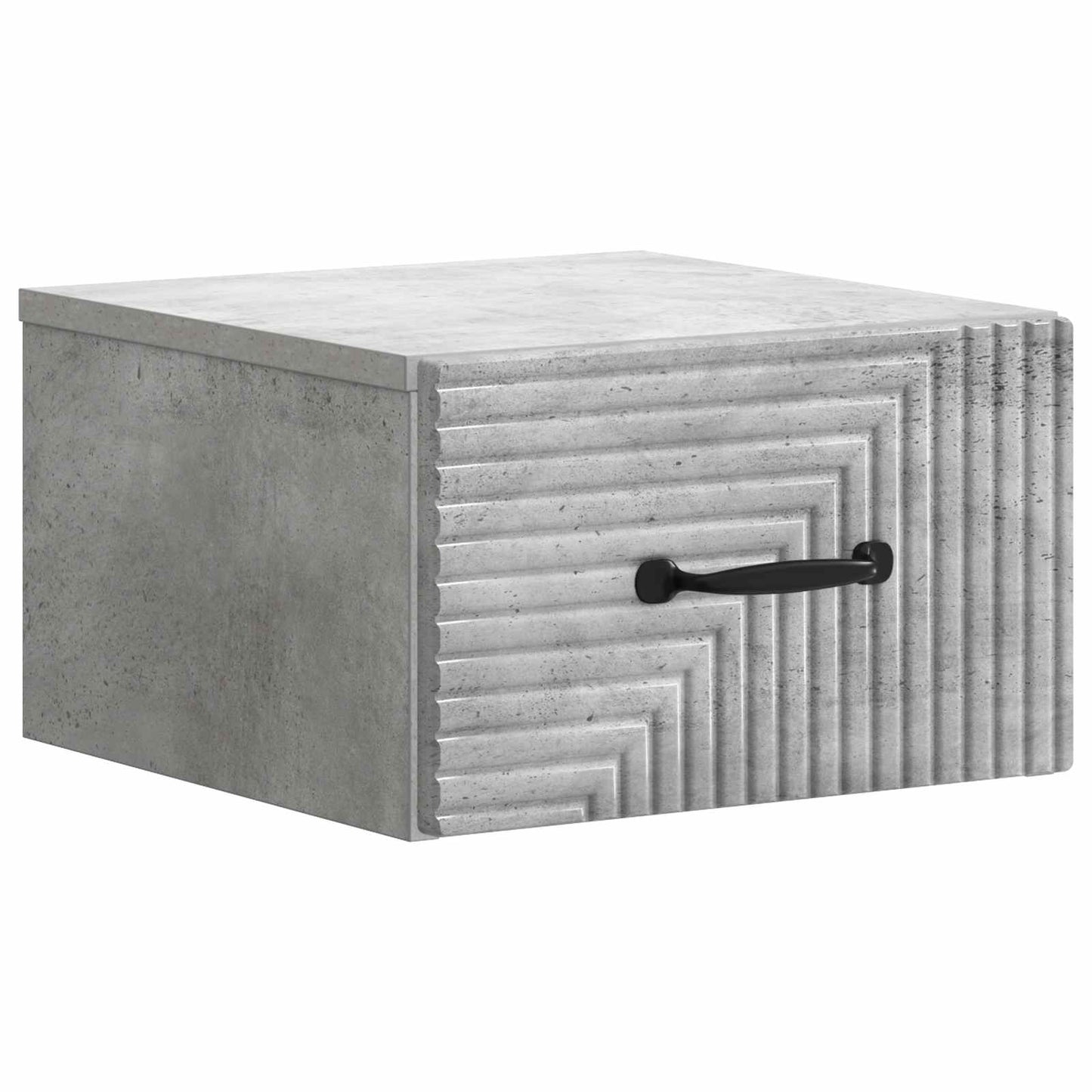 vidaXL Wall-Mounted Bedside Cabinet with Drawer 2 pcs Concrete Grey