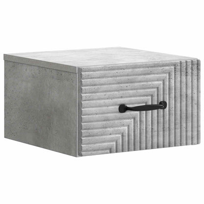 vidaXL Wall-Mounted Bedside Cabinet with Drawer 2 pcs Concrete Grey