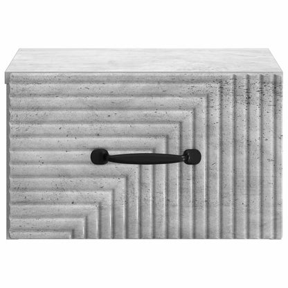 vidaXL Wall-Mounted Bedside Cabinet with Drawer 2 pcs Concrete Grey