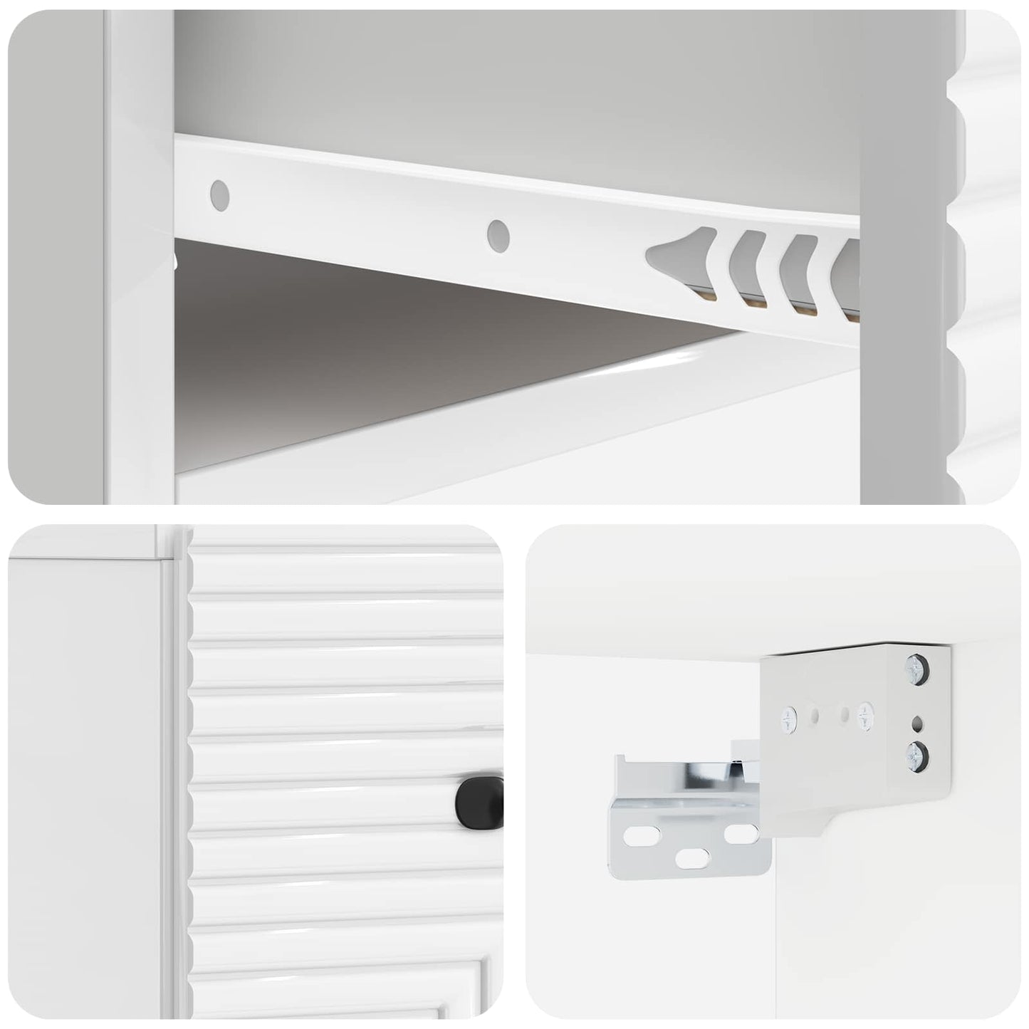 vidaXL Wall-Mounted Bedside Cabinet with Drawer 2 pcs High Gloss White