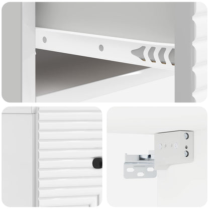 vidaXL Wall-Mounted Bedside Cabinet with Drawer 2 pcs High Gloss White