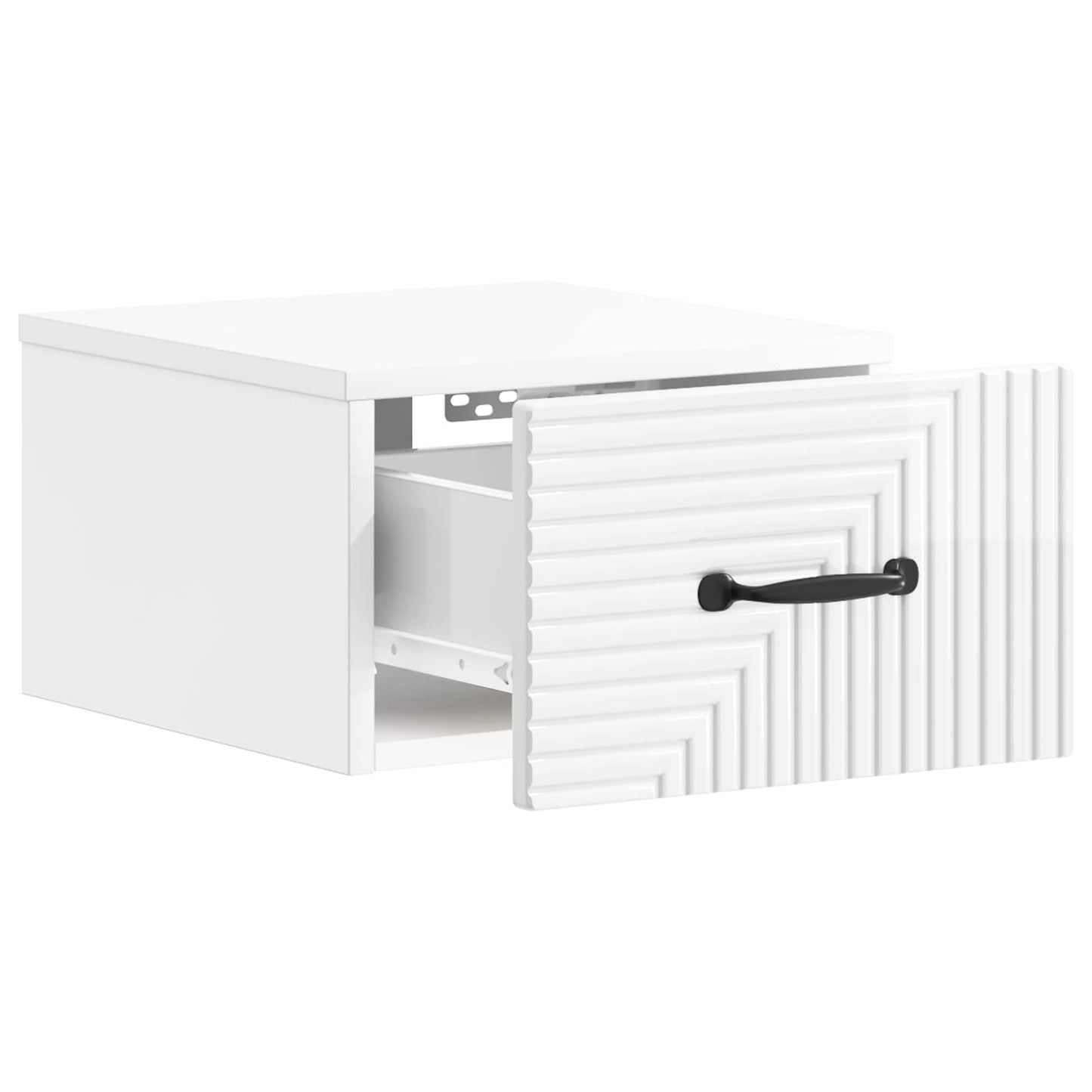 vidaXL Wall-Mounted Bedside Cabinet with Drawer 2 pcs High Gloss White
