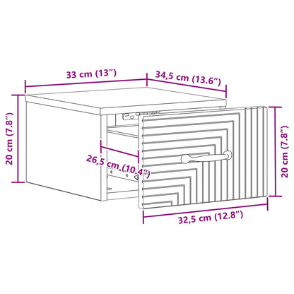 vidaXL Wall-Mounted Bedside Cabinet with Drawer 2 pcs High Gloss White