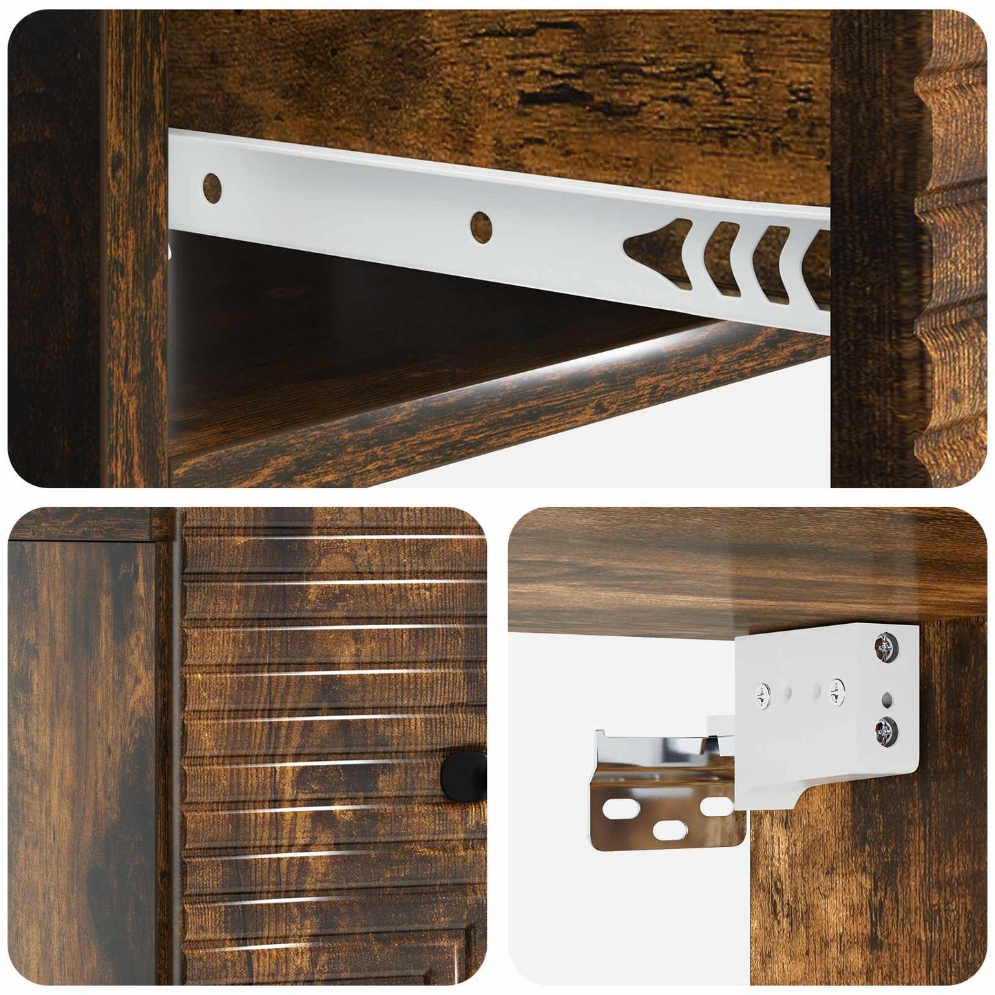vidaXL Wall-Mounted Bedside Cabinet 2 pcs Smoked Oak 34.5 x 33 x 20 cm