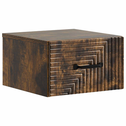 vidaXL Wall-Mounted Bedside Cabinet 2 pcs Smoked Oak 34.5 x 33 x 20 cm
