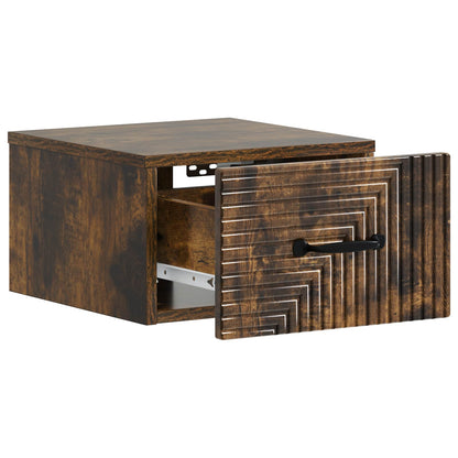 vidaXL Wall-Mounted Bedside Cabinet 2 pcs Smoked Oak 34.5 x 33 x 20 cm